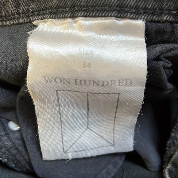 Won Hundred Women's Black Midi Denim Jean Shorts size 34 - Picture 3 of 6